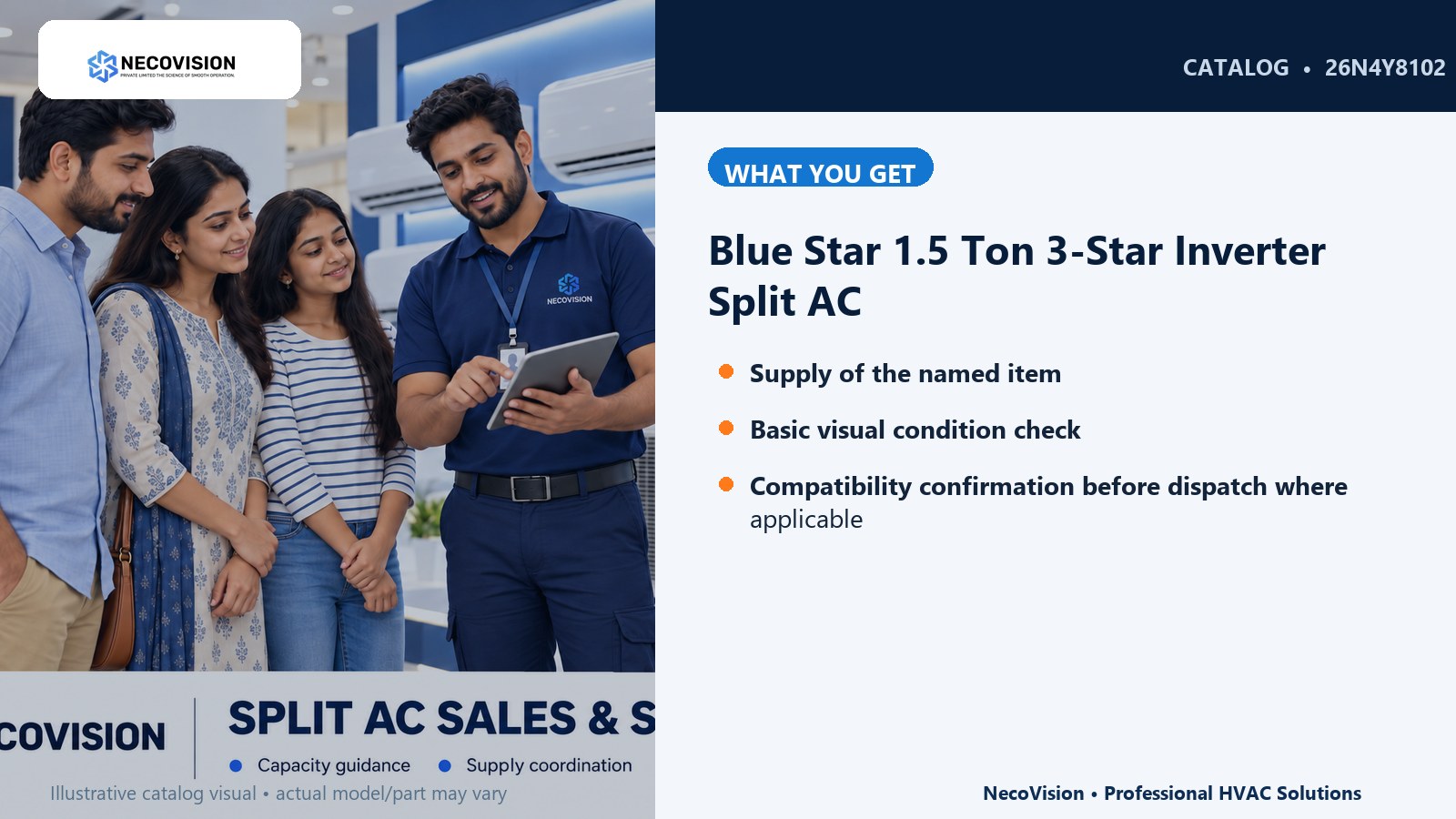 Blue Star 1.5 Ton 3-Star Inverter Split AC: details