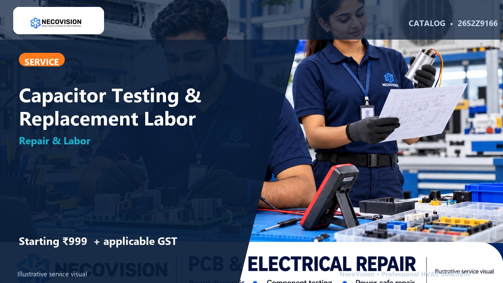 Capacitor Testing & Replacement Labor - NecoVision hero catalog visual