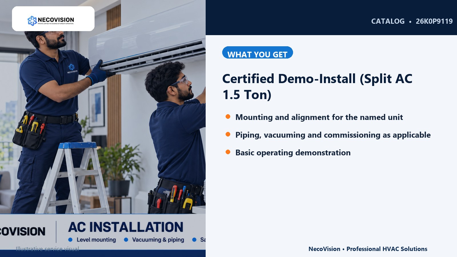Certified Demo-Install (Split AC 1.5 Ton): details