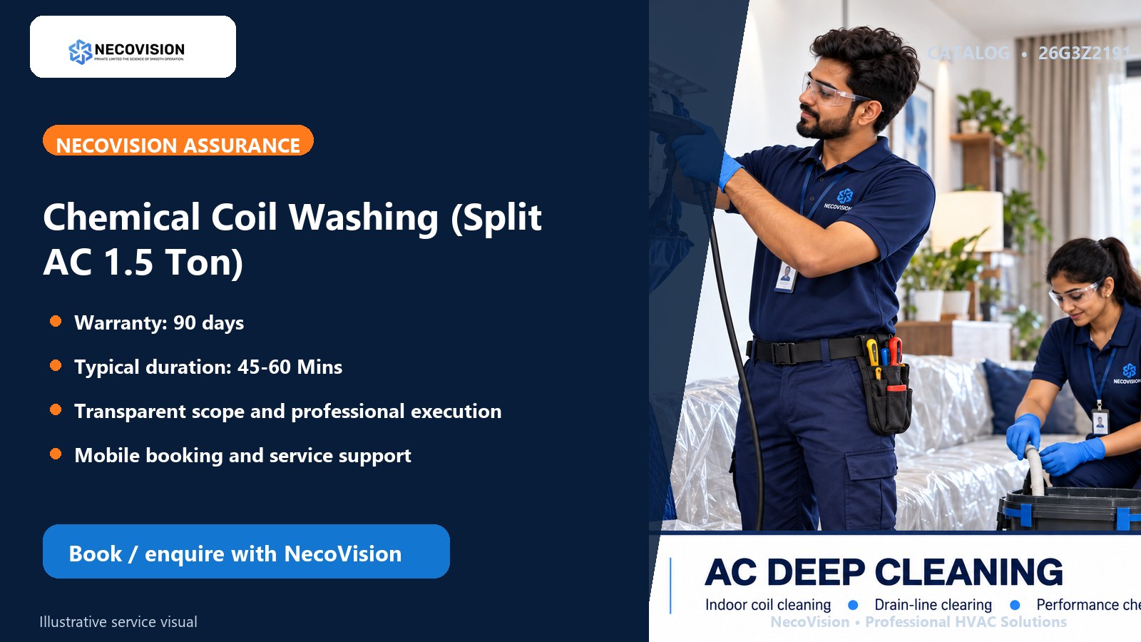 Chemical Coil Washing (Split AC 1.5 Ton): assurance