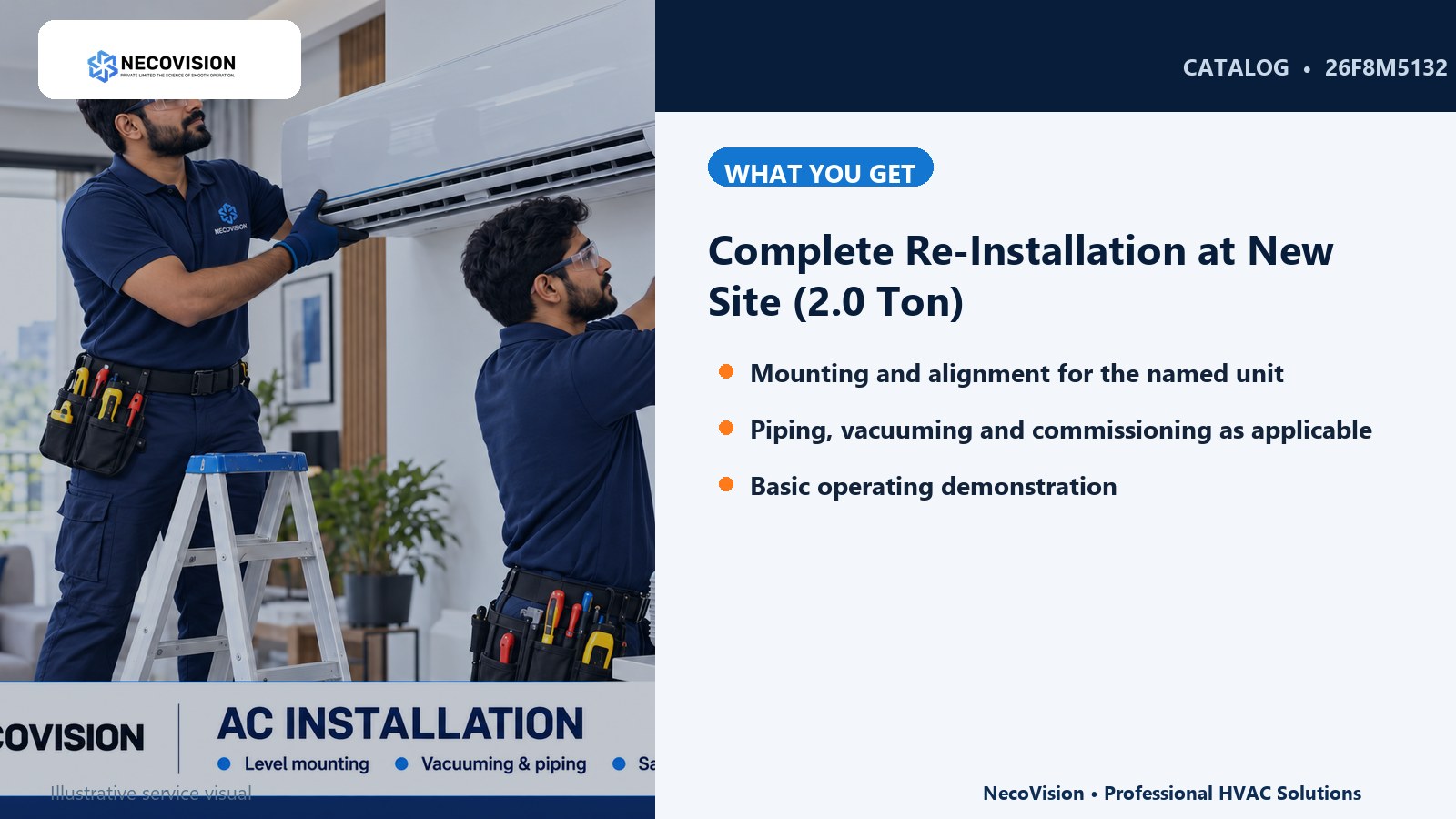 Complete Re-Installation at New Site (2.0 Ton): details