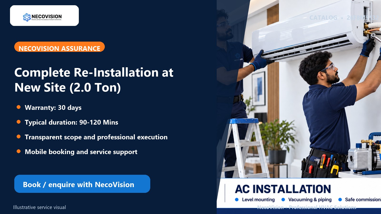 Complete Re-Installation at New Site (2.0 Ton): assurance