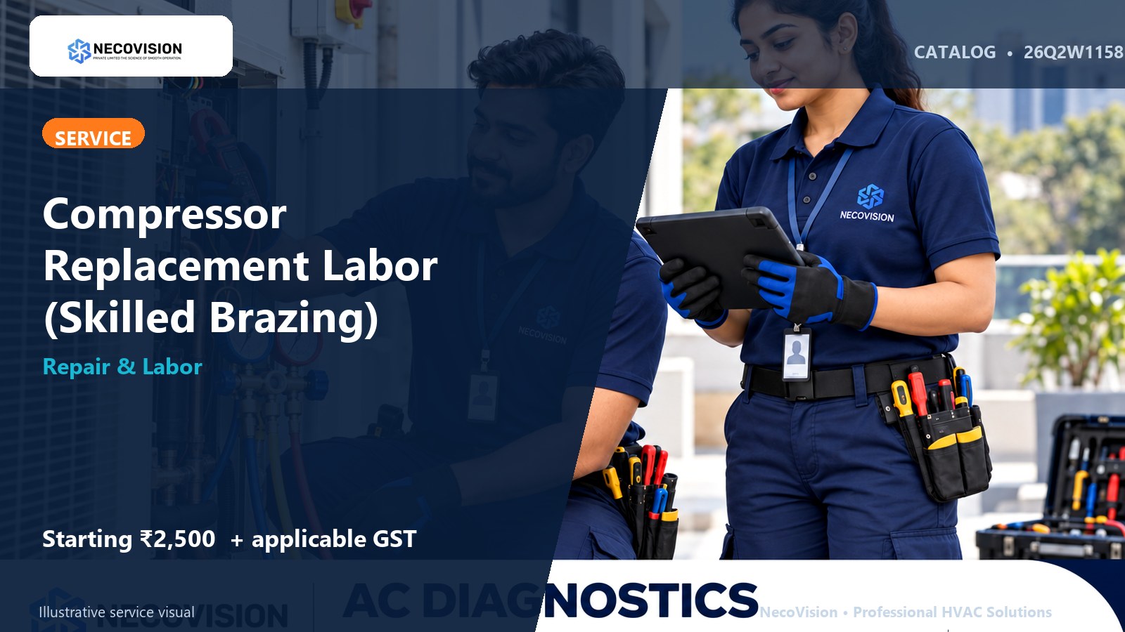 Compressor Replacement Labor (Skilled Brazing) - NecoVision hero catalog visual