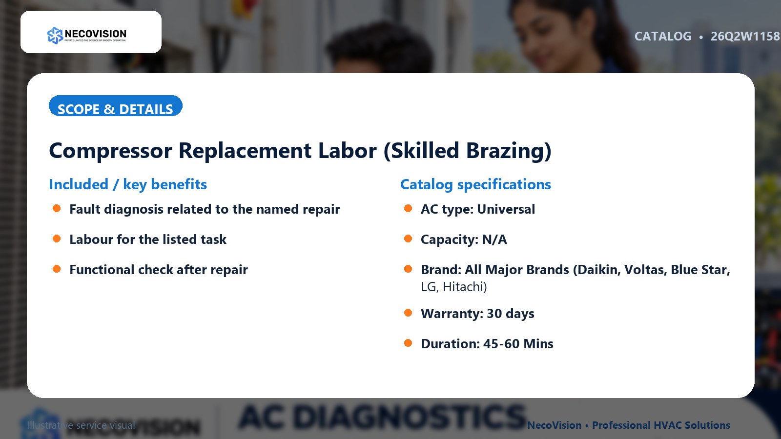 Compressor Replacement Labor (Skilled Brazing): scope