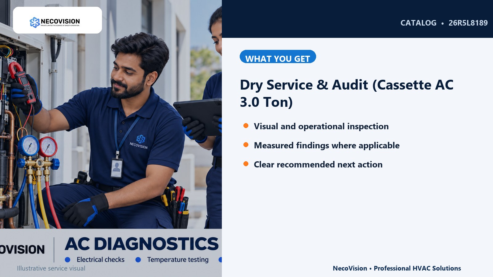 Dry Service & Audit (Cassette AC 3.0 Ton): details