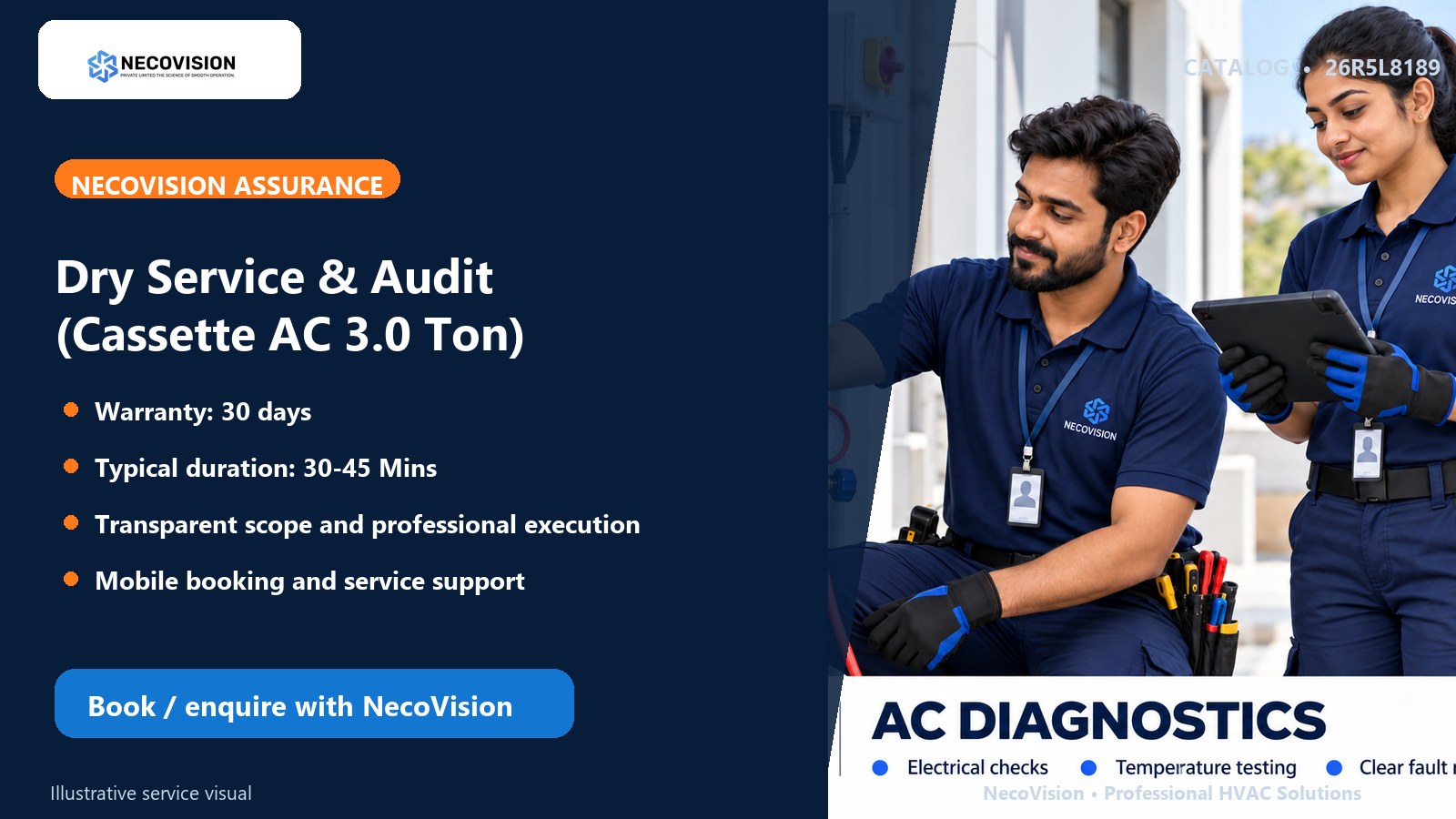 Dry Service & Audit (Cassette AC 3.0 Ton): assurance