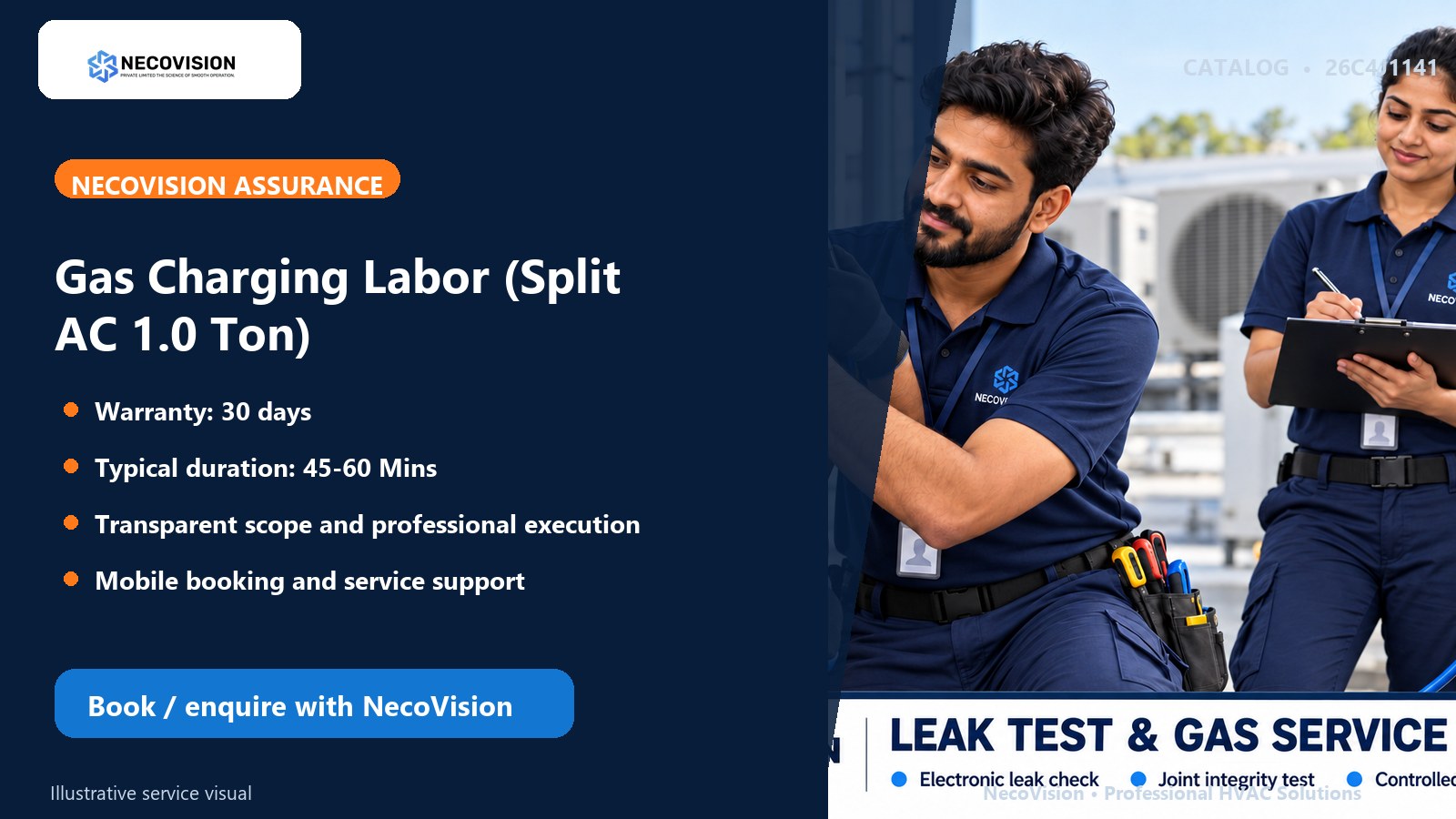 Gas Charging Labor (Split AC 1.0 Ton): assurance