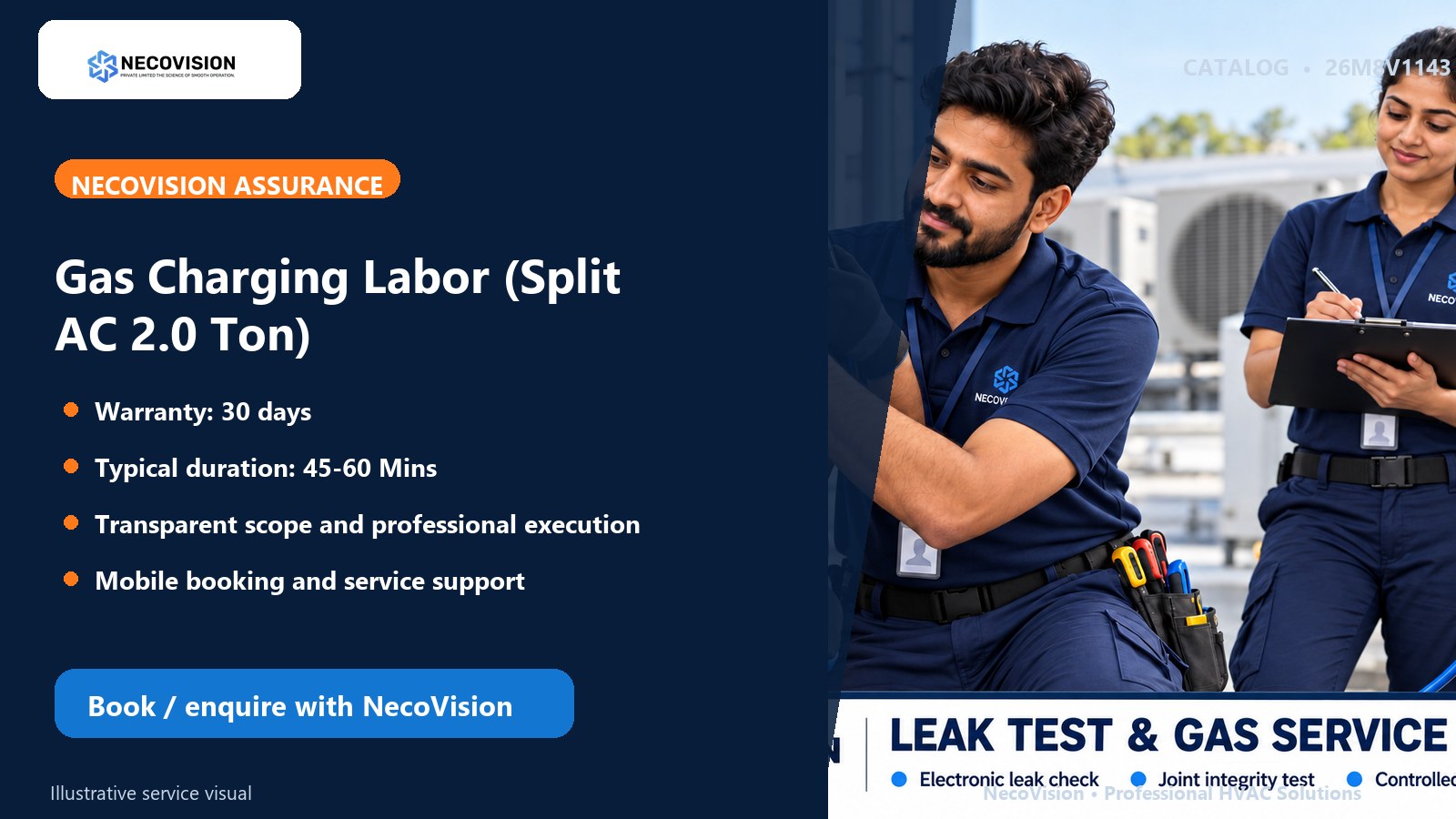 Gas Charging Labor (Split AC 2.0 Ton): assurance