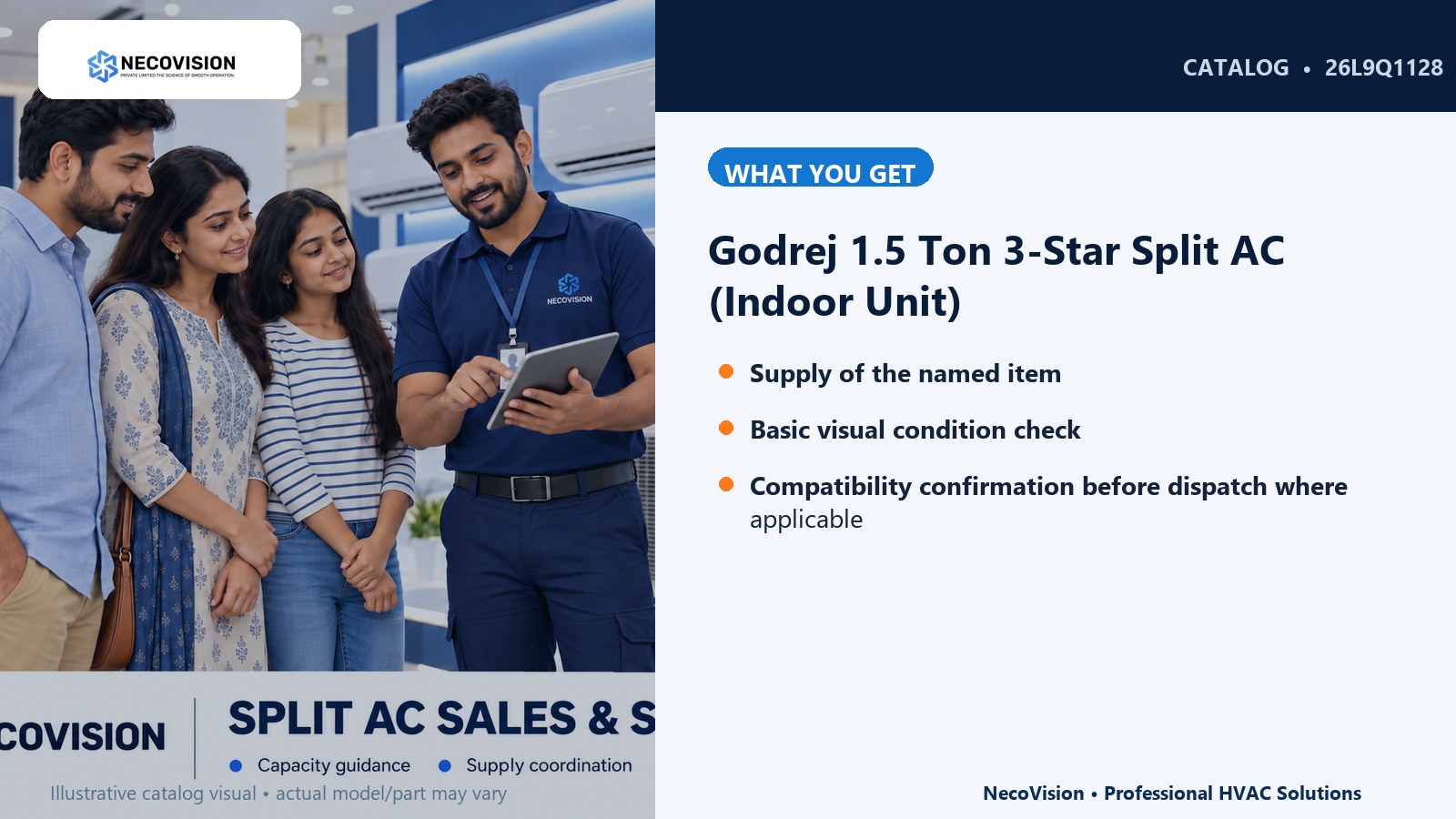 Godrej 1.5 Ton 3-Star Split AC (Indoor Unit): details
