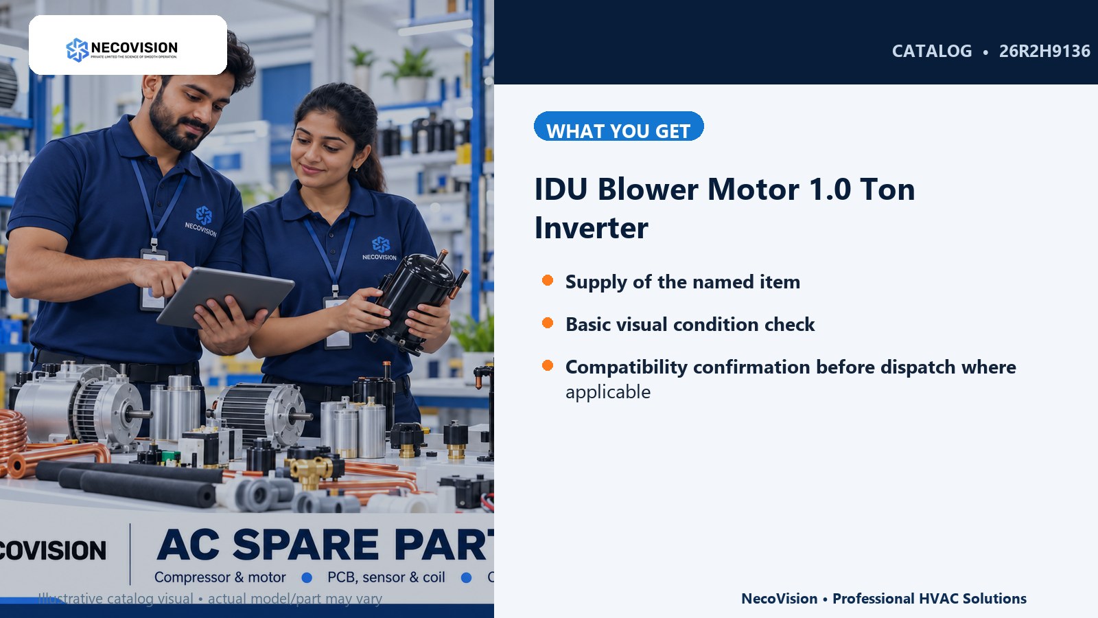 IDU Blower Motor 1.0 Ton Inverter: details