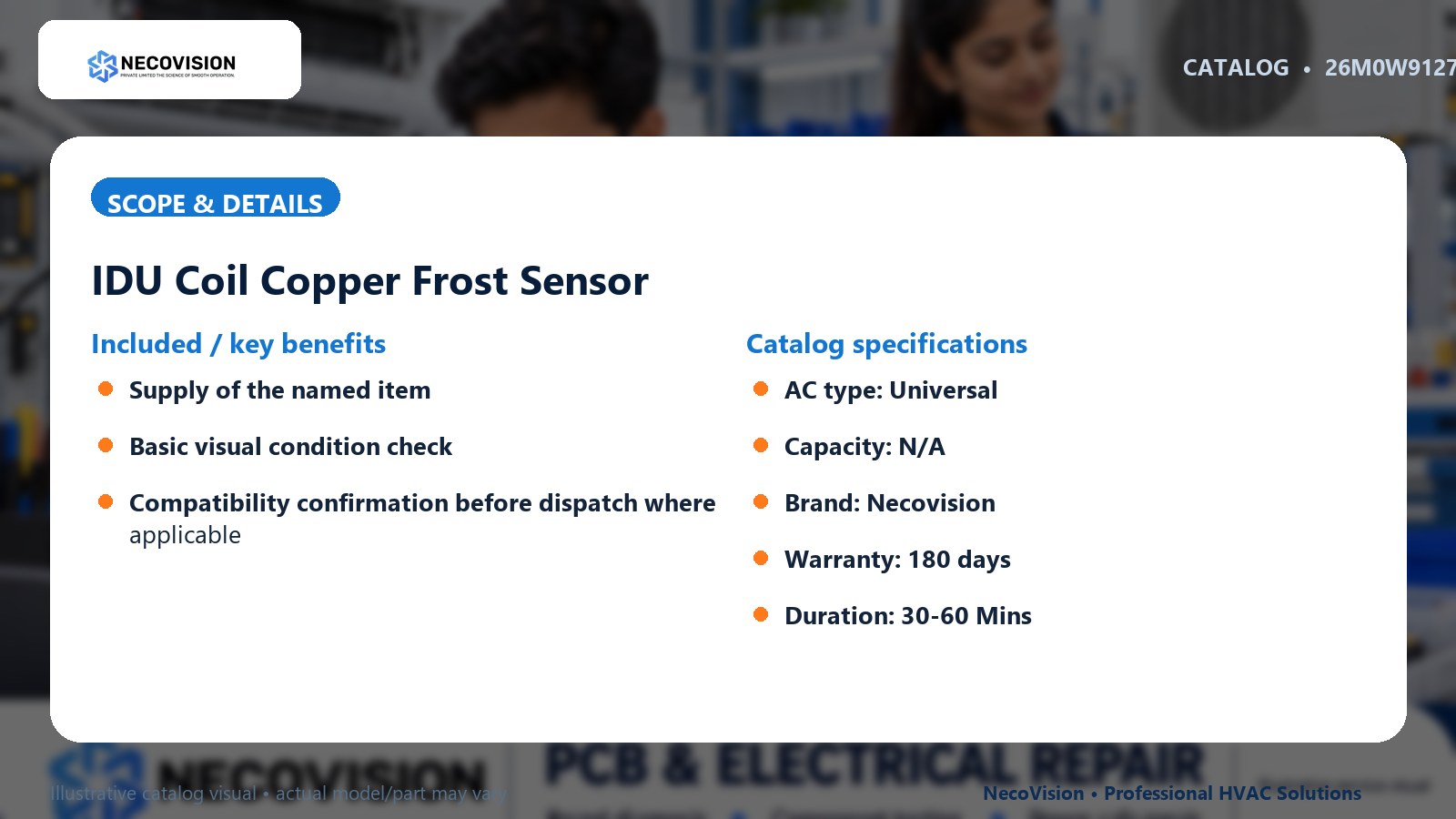 IDU Coil Copper Frost Sensor: scope