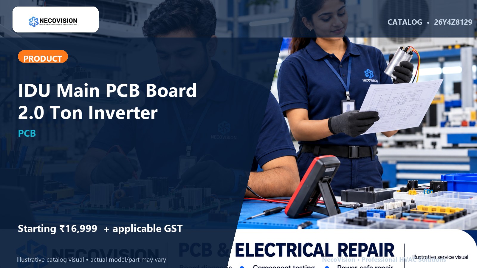 IDU Main PCB Board 2.0 Ton Inverter - NecoVision hero catalog visual