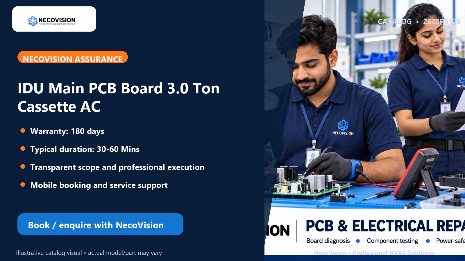 IDU Main PCB Board 3.0 Ton Cassette AC: assurance