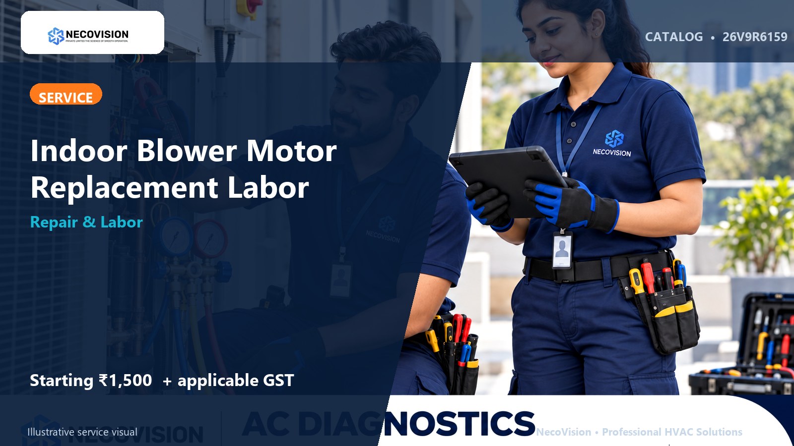 Indoor Blower Motor Replacement Labor - NecoVision hero catalog visual