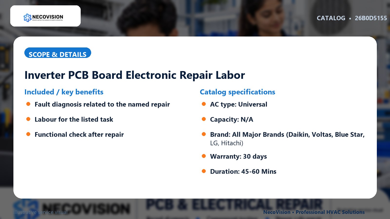 Inverter PCB Board Electronic Repair Labor: scope