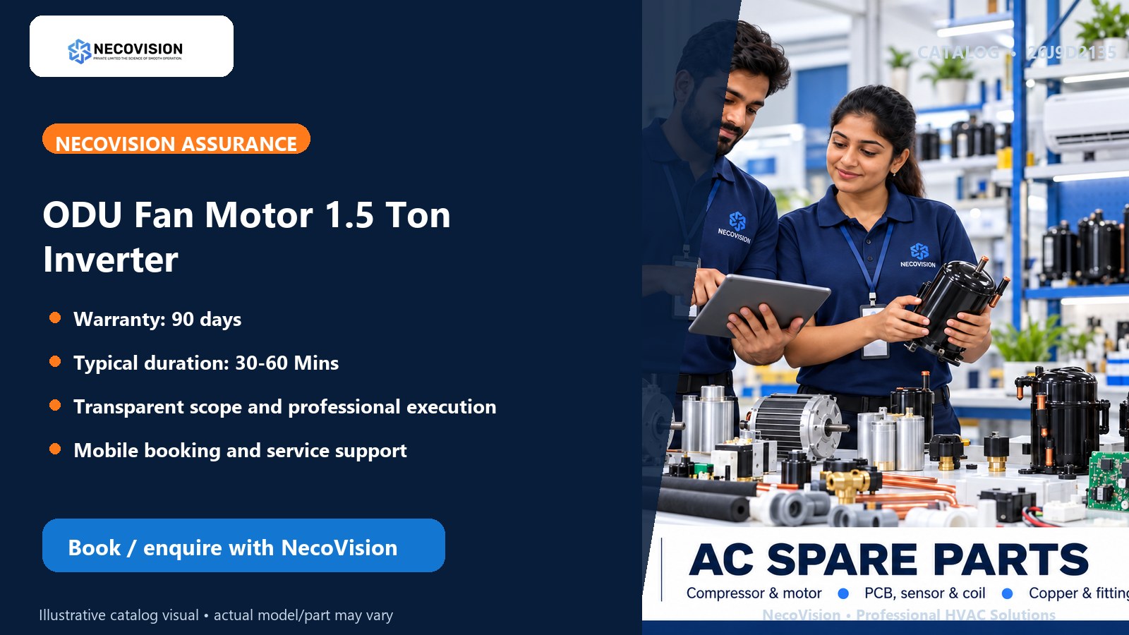 ODU Fan Motor 1.5 Ton Inverter: assurance