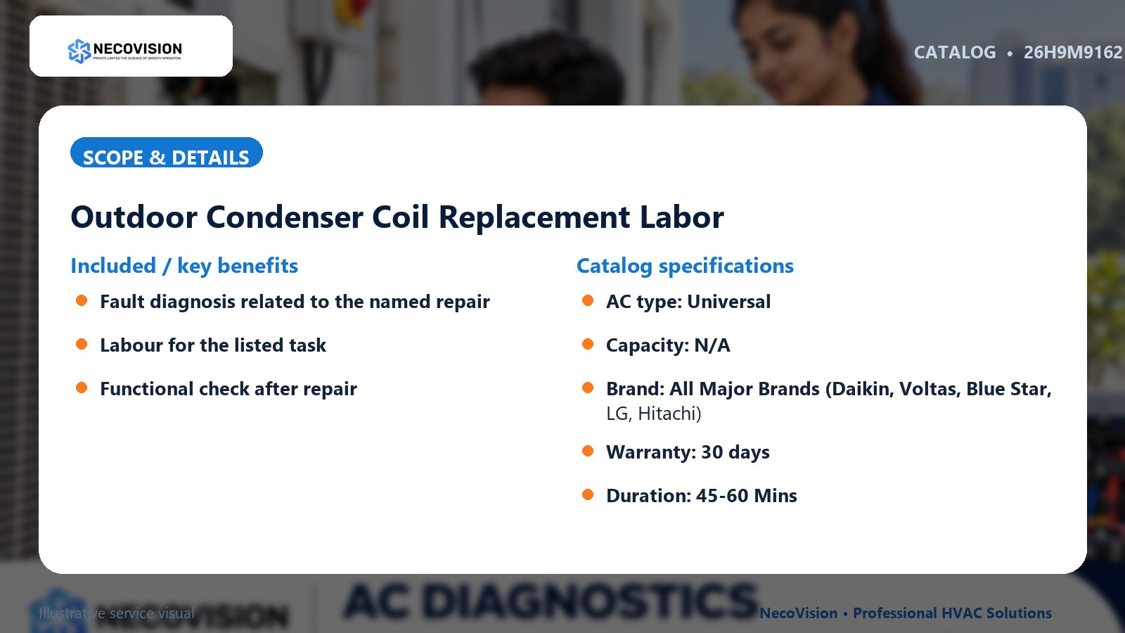 Outdoor Condenser Coil Replacement Labor: scope