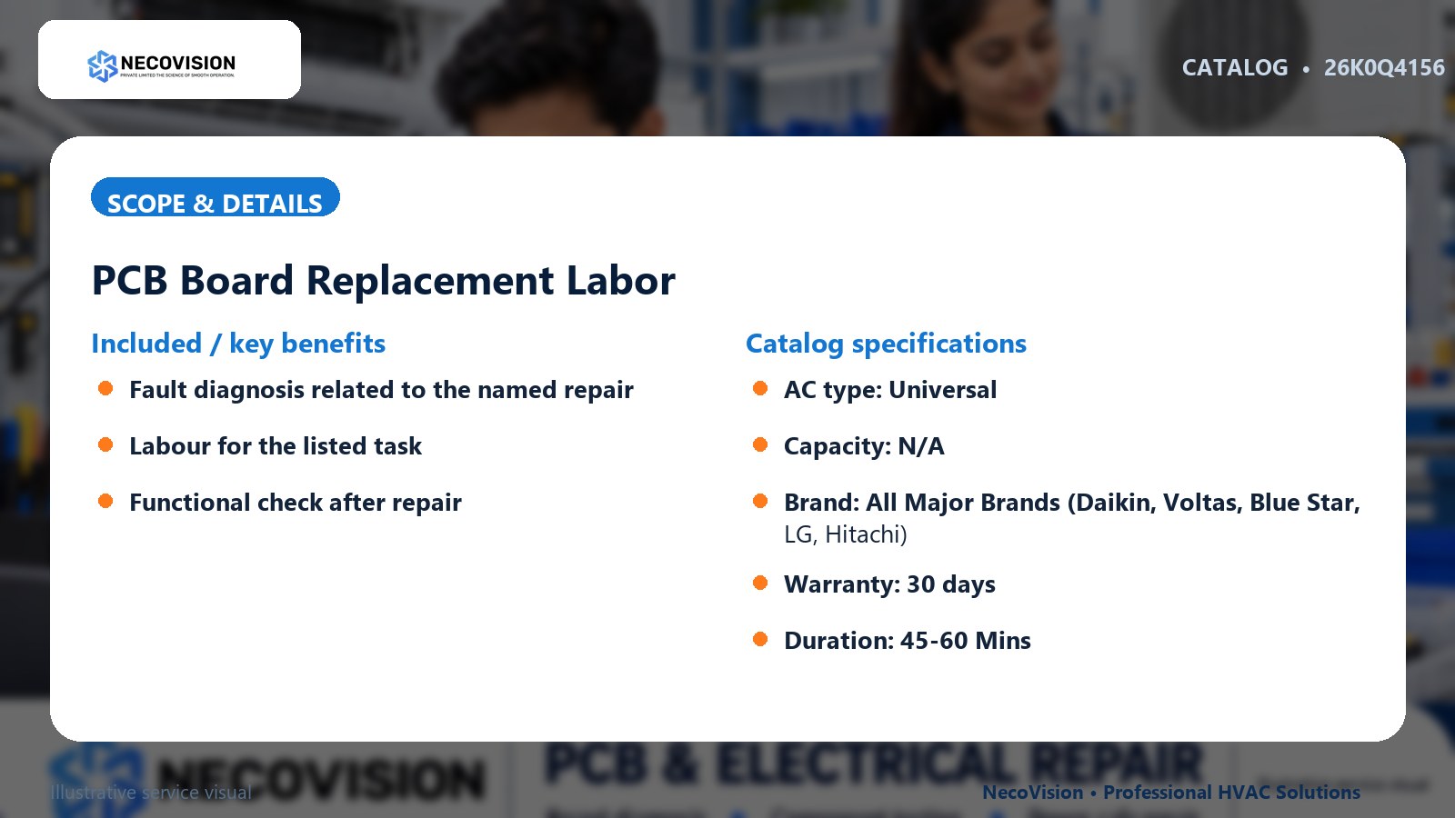 PCB Board Replacement Labor: scope