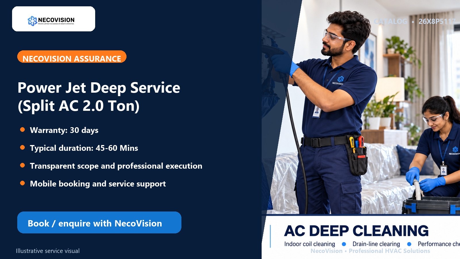 Power Jet Deep Service (Split AC 2.0 Ton): assurance
