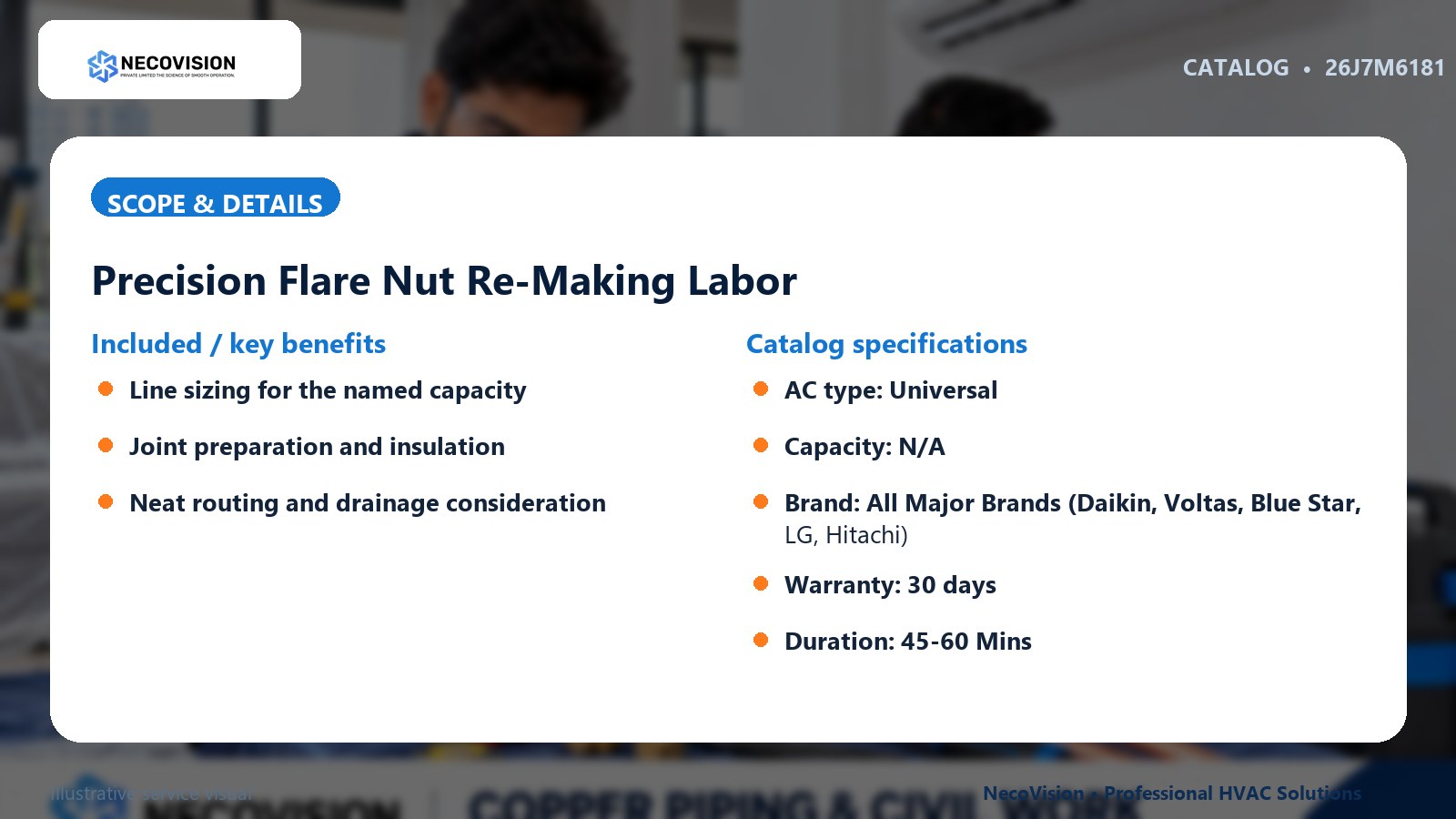 Precision Flare Nut Re-Making Labor: scope