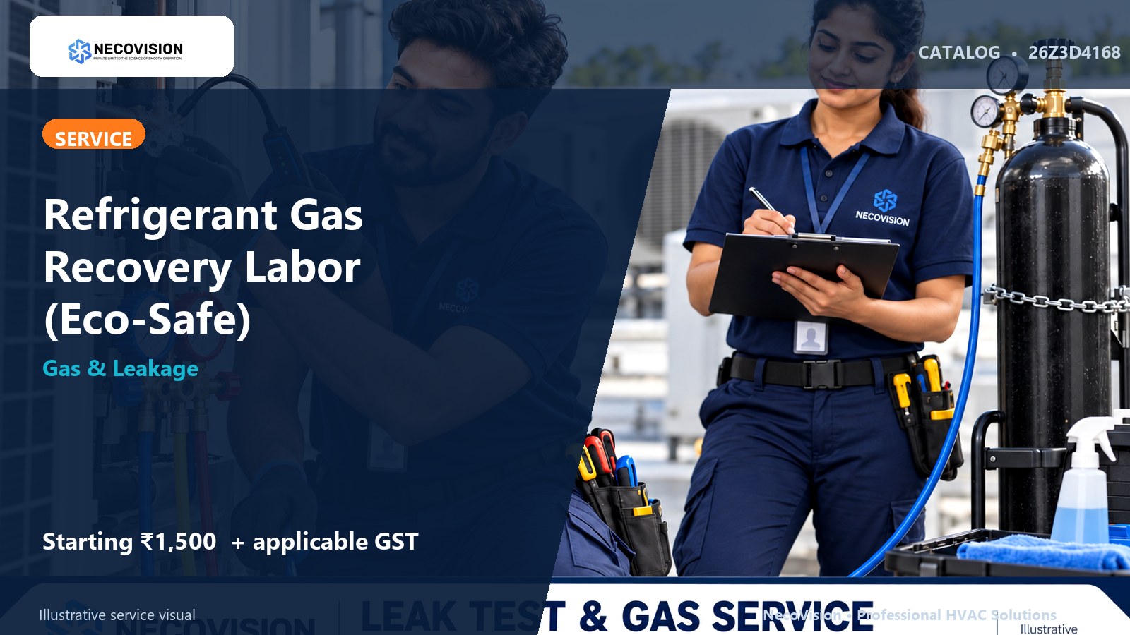 Refrigerant Gas Recovery Labor (Eco-Safe) - NecoVision hero catalog visual