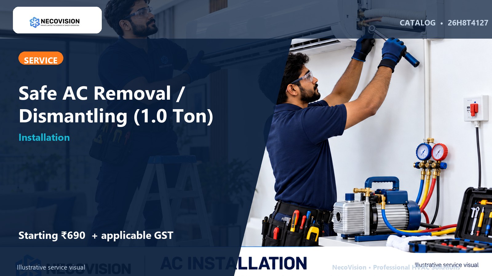 Safe AC Removal / Dismantling (1.0 Ton) - NecoVision hero catalog visual