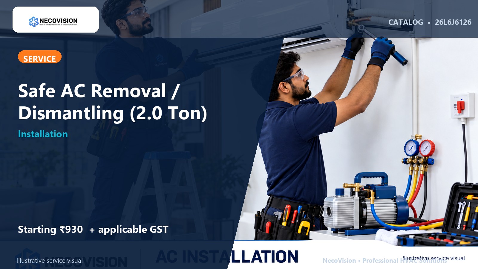 Safe AC Removal / Dismantling (2.0 Ton) - NecoVision hero catalog visual
