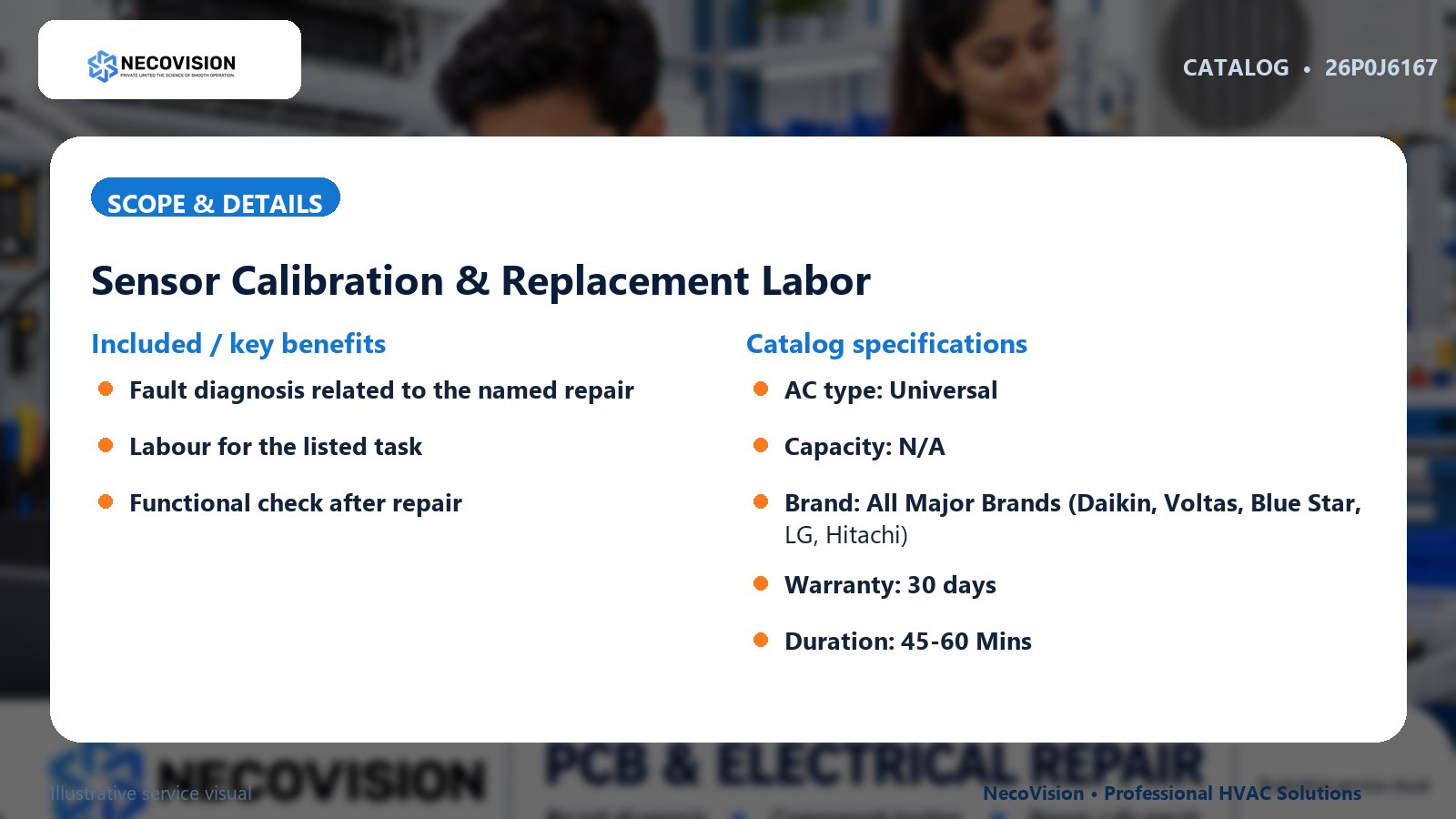 Sensor Calibration & Replacement Labor: scope