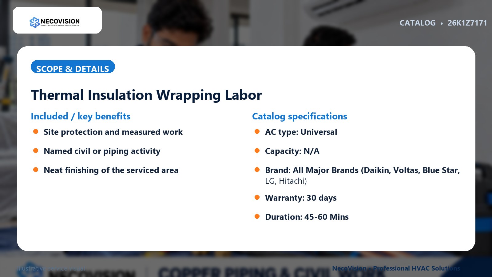 Thermal Insulation Wrapping Labor: scope