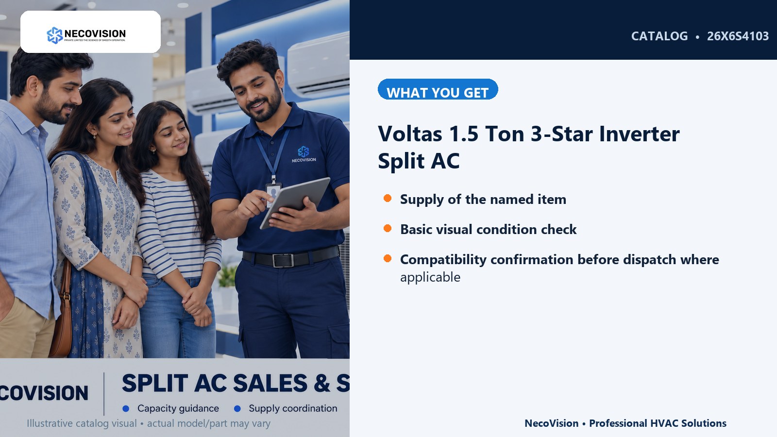Voltas 1.5 Ton 3-Star Inverter Split AC: details