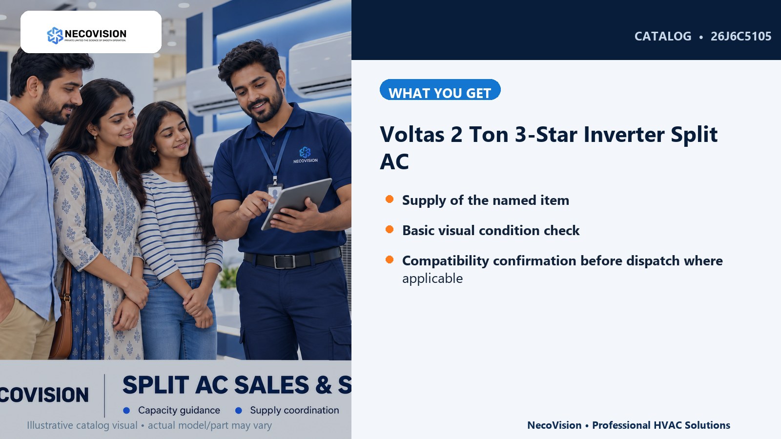 Voltas 2 Ton 3-Star Inverter Split AC: details