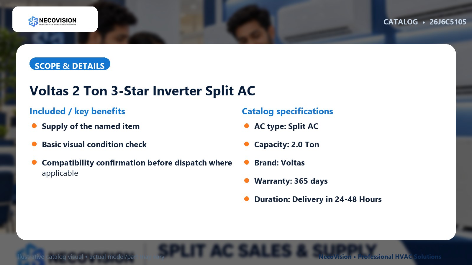 Voltas 2 Ton 3-Star Inverter Split AC: scope