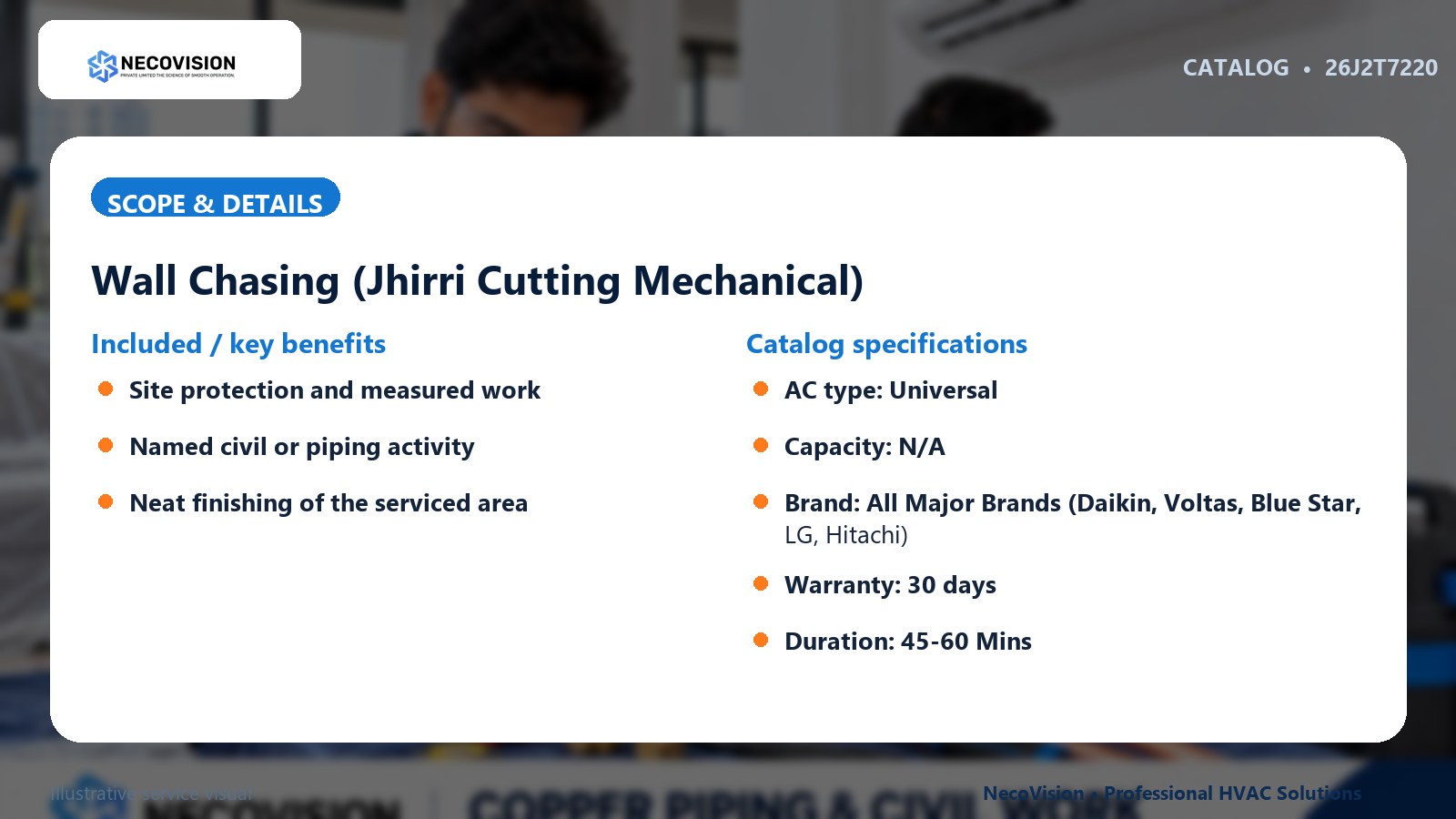 Wall Chasing (Jhirri Cutting Mechanical): scope